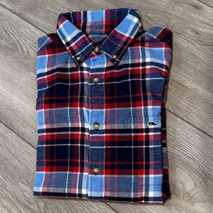 Men’s long-sleeve plaid Vineyard Vines Whale Shirt Sz S